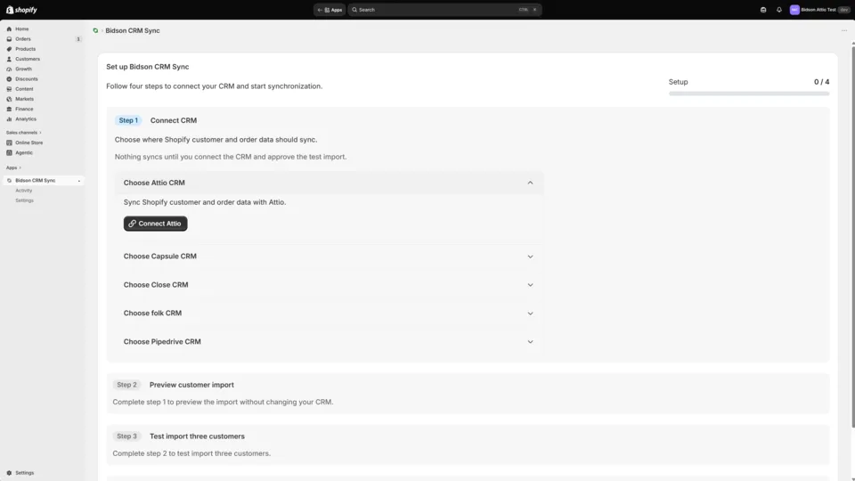 Steg 1: Anslut ditt CRM